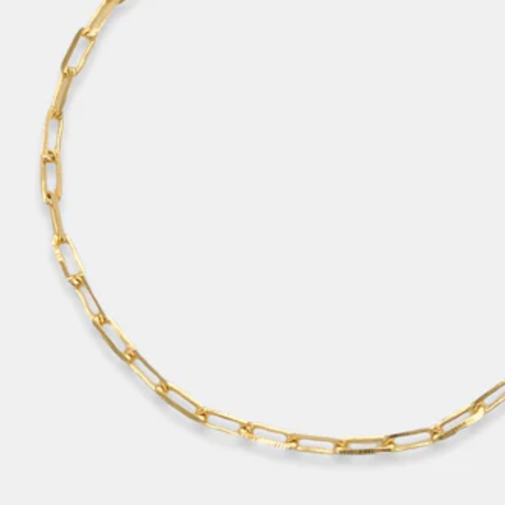 NEW 18K gold Filled Paperclip Chain Ankle Bracelet Anklet - Picture 2 of 3